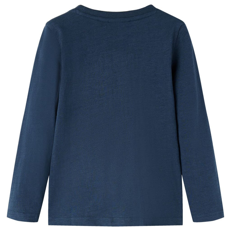 VidaXL Kindershirt met lange mouwen 92 gemêleerd marineblauw