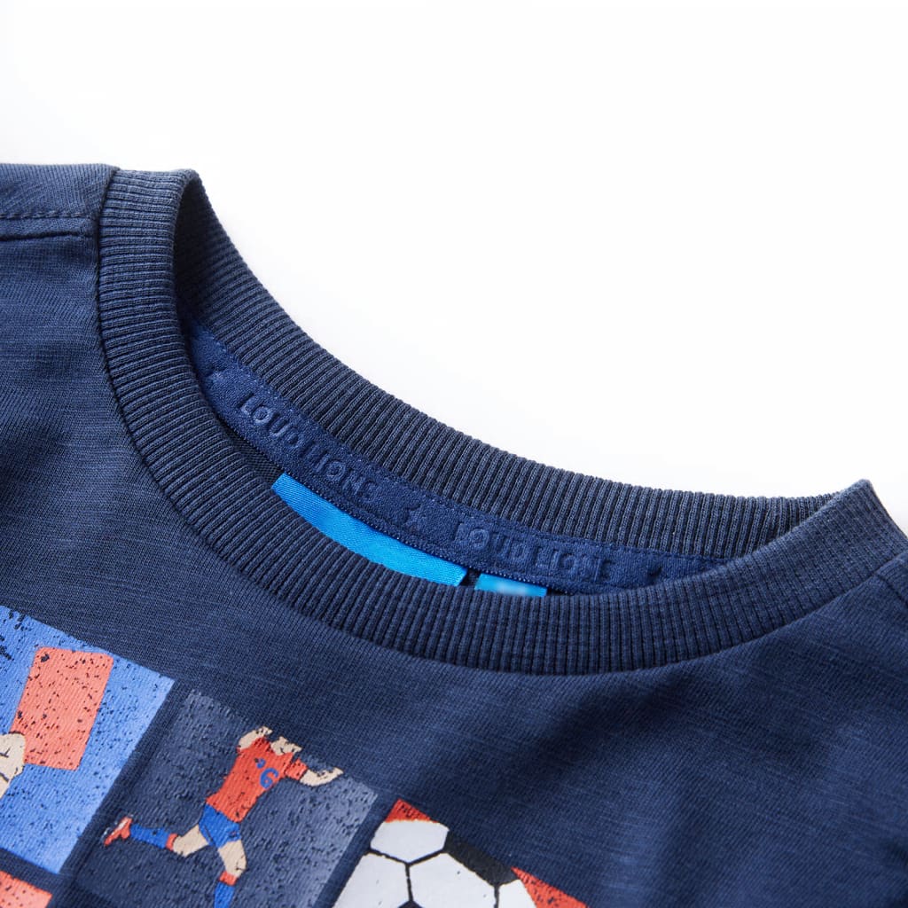 VidaXL Kindershirt met lange mouwen 92 gemêleerd marineblauw