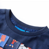 VidaXL Kindershirt met lange mouwen 92 gemêleerd marineblauw - afbeelding 3