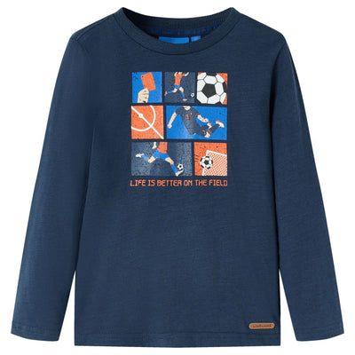 VidaXL Kindershirt met lange mouwen 116 gemêleerd marineblauw