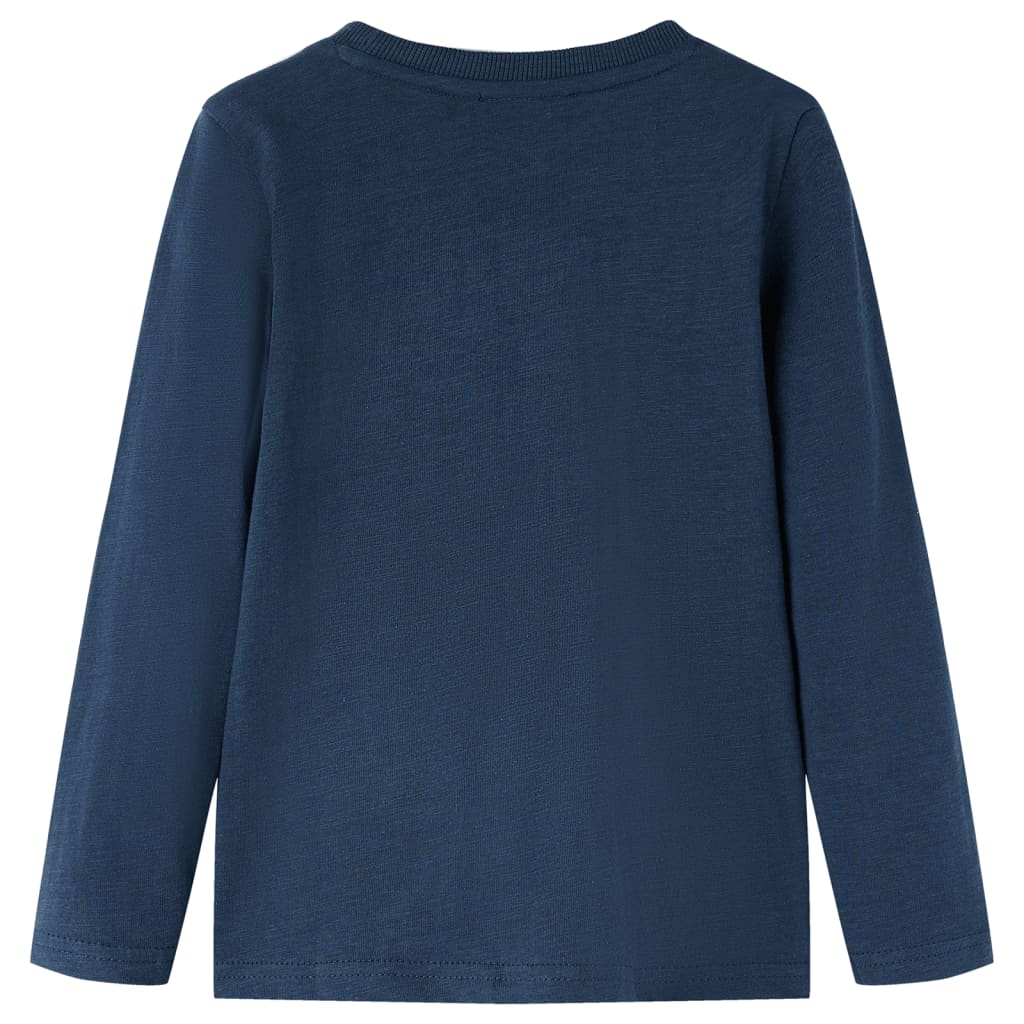 VidaXL Kindershirt met lange mouwen 128 gemêleerd marineblauw