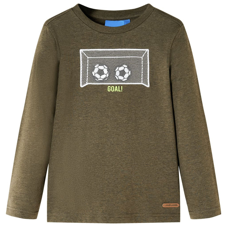 Vidaxl kindershirt met lange mouwen 128 gemêleerd kakikleur