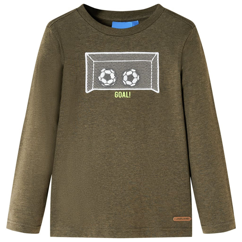 Vidaxl kindershirt met lange mouwen 128 gemêleerd kakikleur