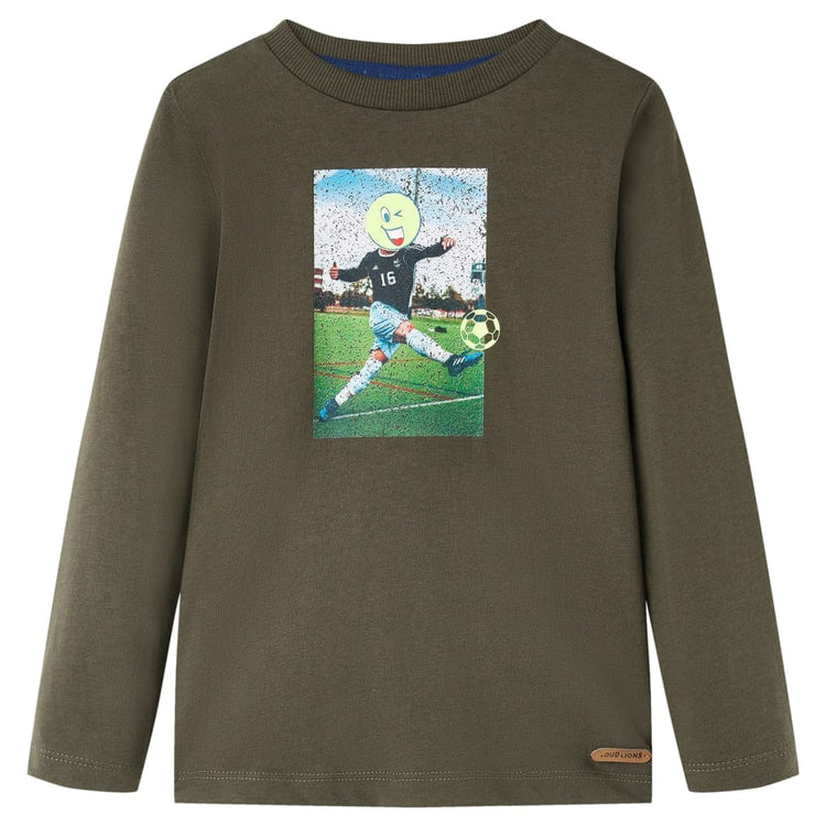 Vidaxl kindershirt met lange mouwen 128 kakikleurig