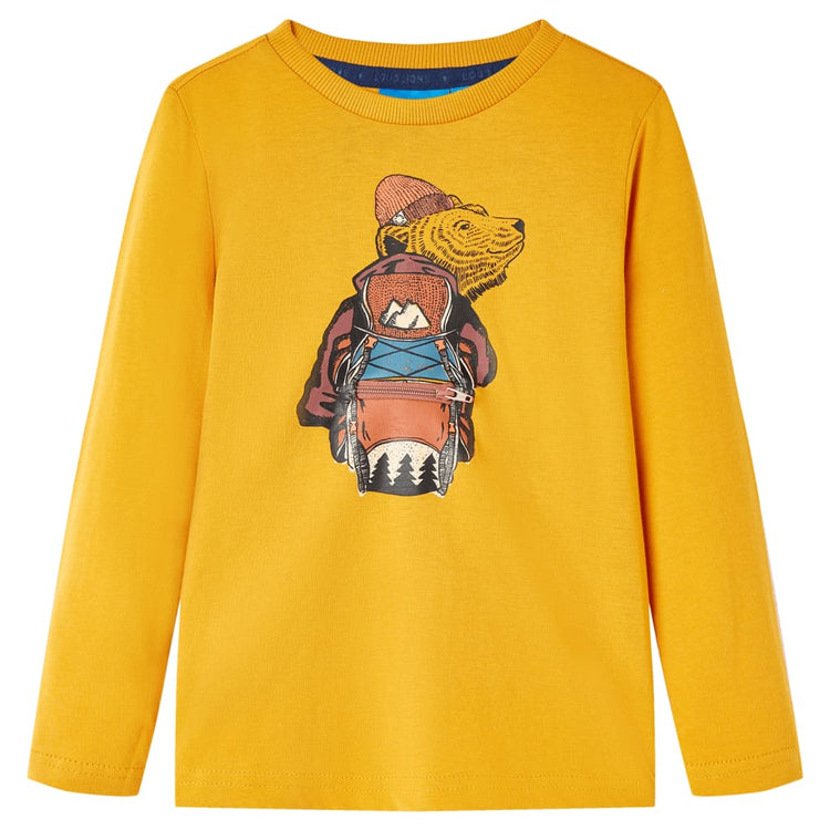 Vidaxl kindershirt met lange mouwen 104 okerkleurig