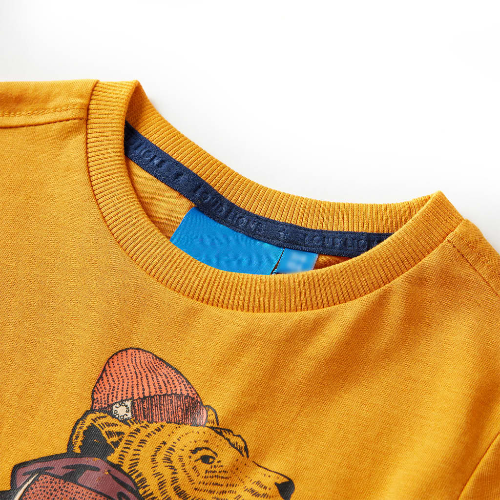 Vidaxl kindershirt met lange mouwen 116 okerkleurig