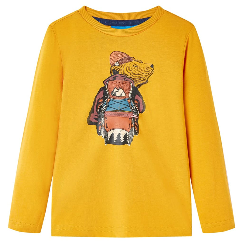 Vidaxl kindershirt met lange mouwen 128 okerkleurig