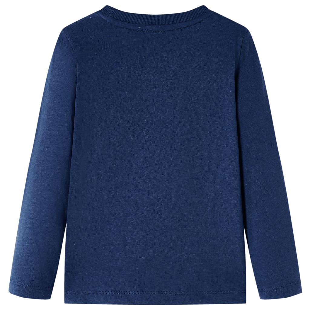 VidaXL Kindershirt met lange mouwen 92 gemêleerd marineblauw