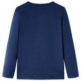 VidaXL Kindershirt met lange mouwen 140 gemêleerd marineblauw - afbeelding 2