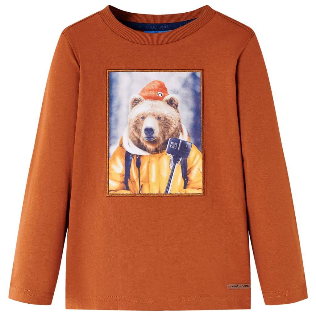 VidaXL Kindershirt met lange mouwen 92 oranjebruin