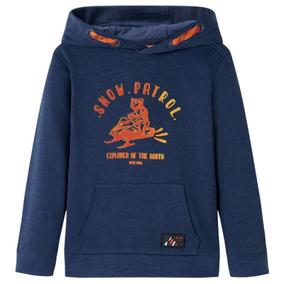 VidaXL Kindertrui met capuchon 92 gemêleerd marineblauw en oranje