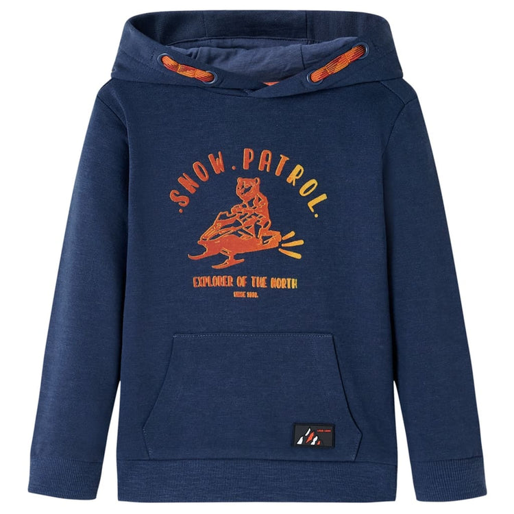 Vidaxl kindertrui met capuchon 92 gemêleerd marineblauw en oranje