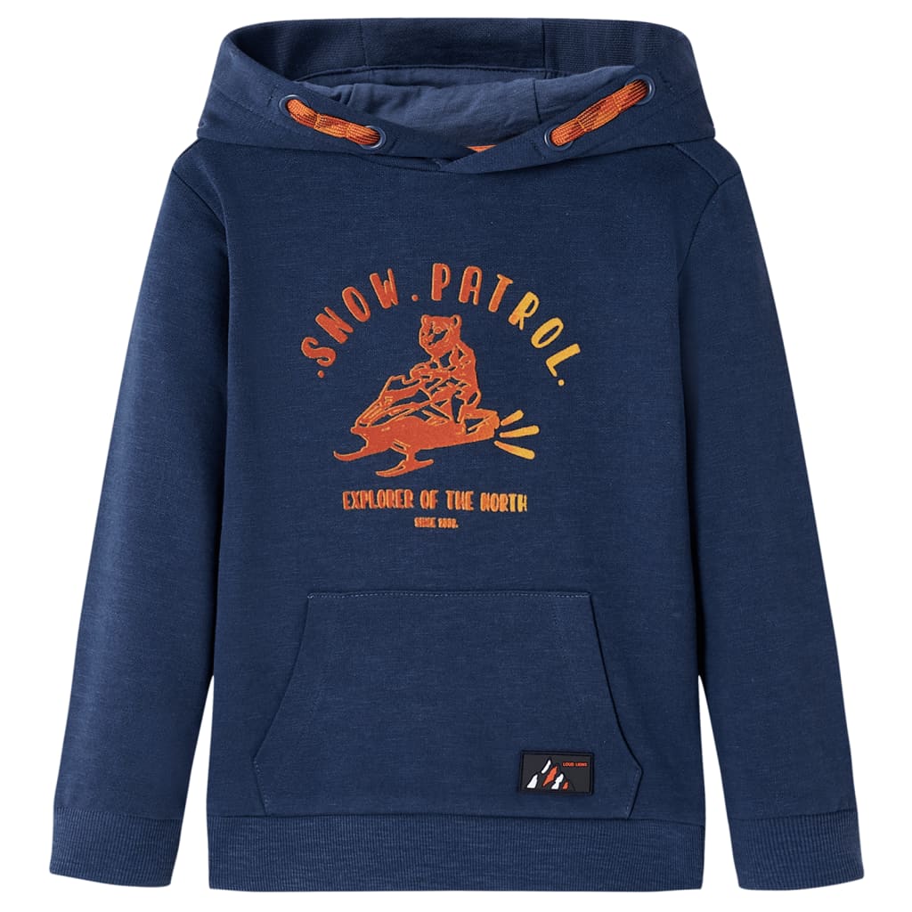 VidaXL Kindertrui met capuchon 104 gemêleerd marineblauw en oranje