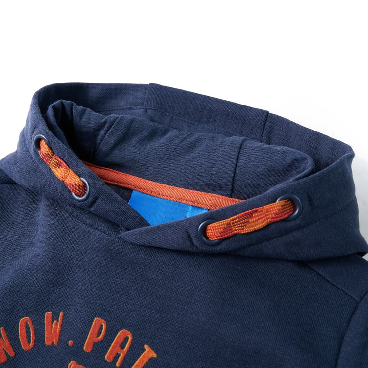 Vidaxl kindertrui met capuchon 116 gemêleerd marineblauw en oranje
