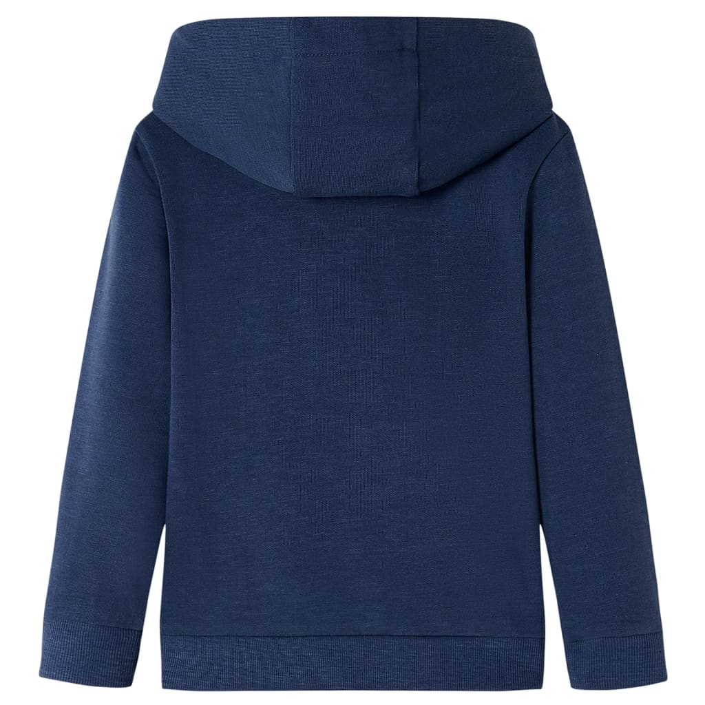 VidaXL Kindertrui met capuchon 128 gemêleerd marineblauw en oranje