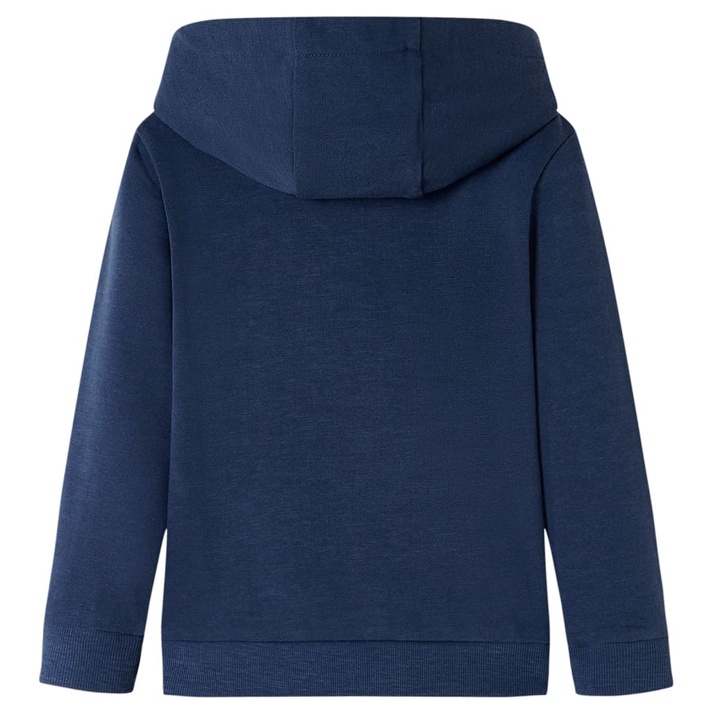 VidaXL Kindertrui met capuchon 140 gemêleerd marineblauw en oranje