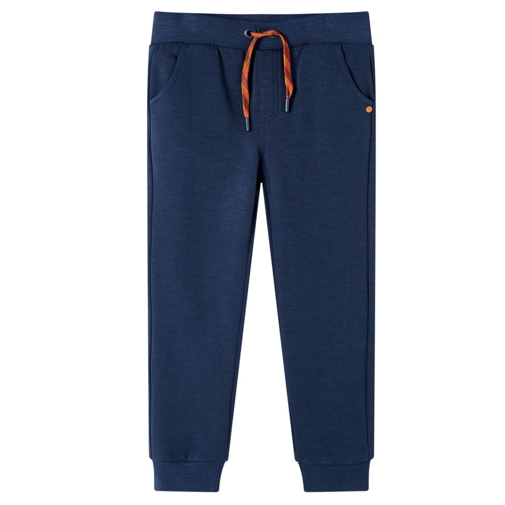 VidaXL Kinderjoggingbroek 92 gemêleerd marineblauw