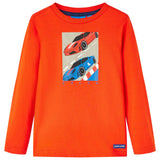 Vidaxl kindershirt met lange mouwen 128 felroranje - afbeelding 1