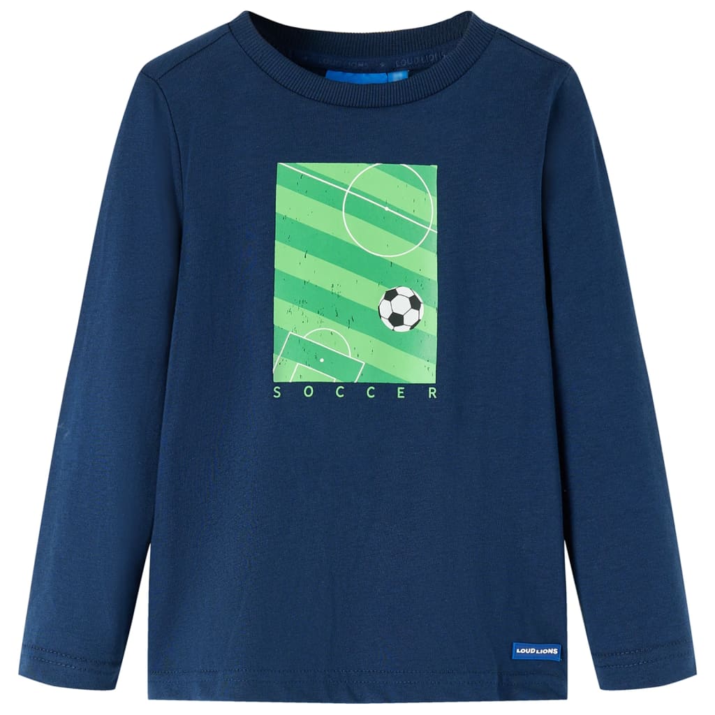 VidaXL Kindershirt met lange mouwen 92 marineblauw