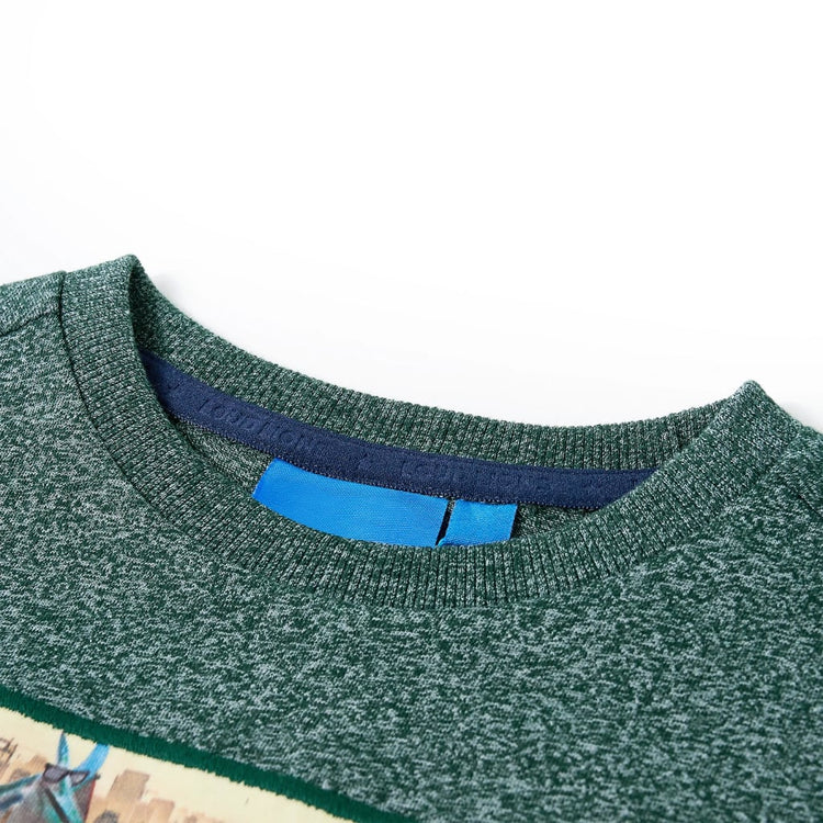Vidaxl kindershirt met lange mouwen 104 gemêleerd donkergroen