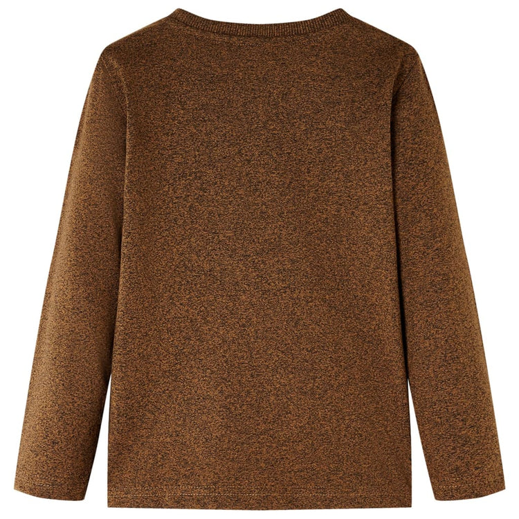 Vidaxl kindershirt met lange mouwen 104 gemêleerd cognackleur