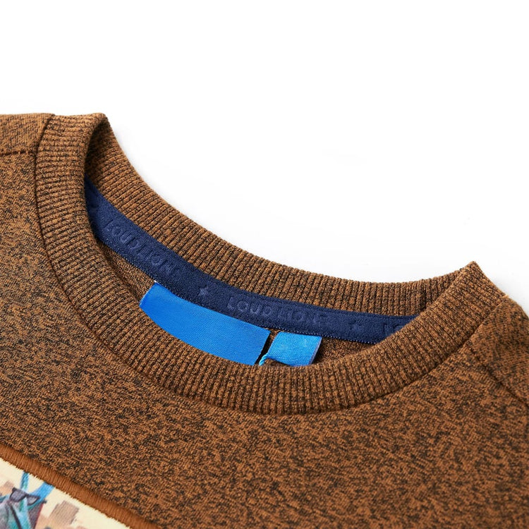 Vidaxl kindershirt met lange mouwen 116 gemêleerd cognackleur