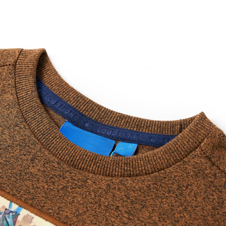 VidaXL Kindershirt met lange mouwen 140 gemêleerd cognackleur