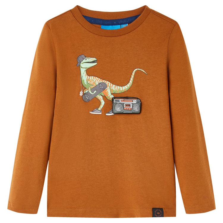 Vidaxl kindershirt met lange mouwen 116 cognackleurig