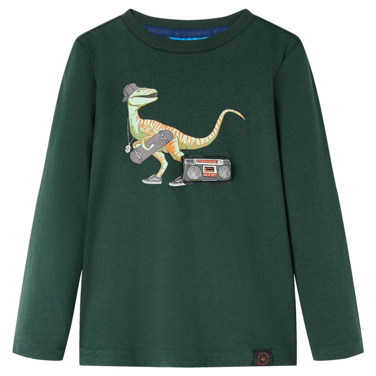 Vidaxl kindershirt met lange mouwen 92 donkergroen