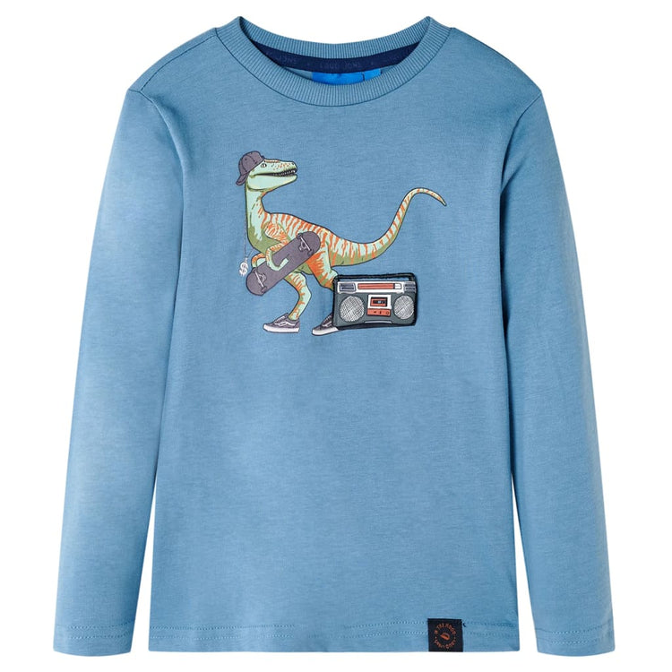 VidaXL Kindershirt met lange mouwen 128 medium blauw