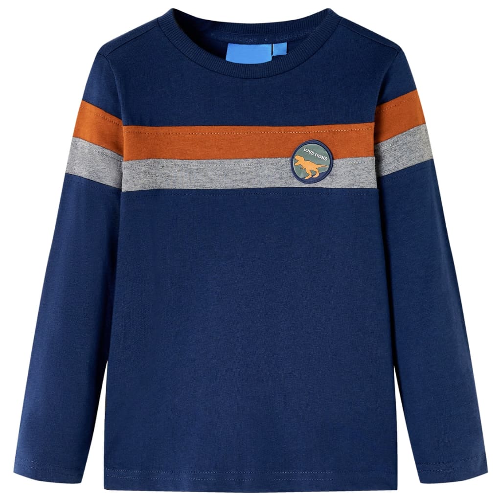 VidaXL Kindershirt met lange mouwen 104 marineblauw