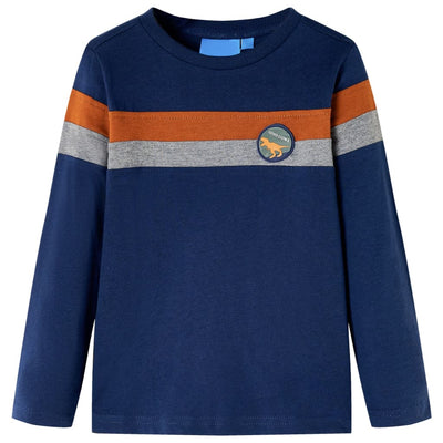 VidaXL Kindershirt met lange mouwen 116 marineblauw