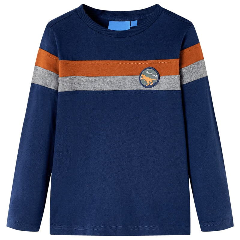 VidaXL Kindershirt met lange mouwen 128 marineblauw
