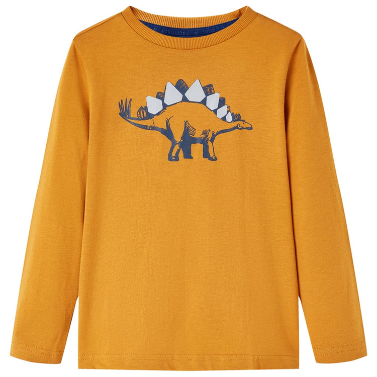 Vidaxl kindershirt met lange mouwen 92 donkerokerkleurig