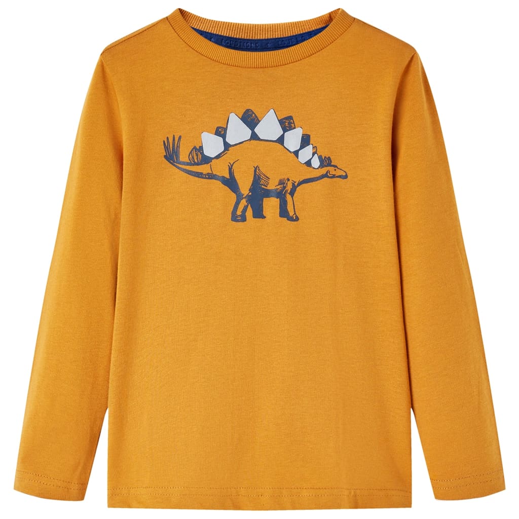 VidaXL Kindershirt met lange mouwen 104 donkerokerkleurig