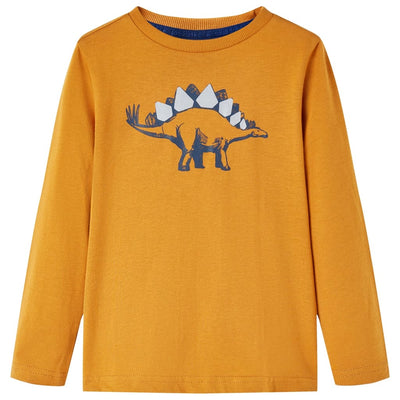 VidaXL Kindershirt met lange mouwen 104 donkerokerkleurig