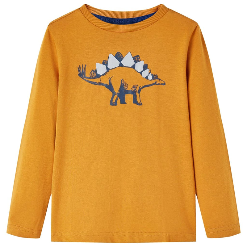 Vidaxl kindershirt met lange mouwen 104 donkerokerkleurig