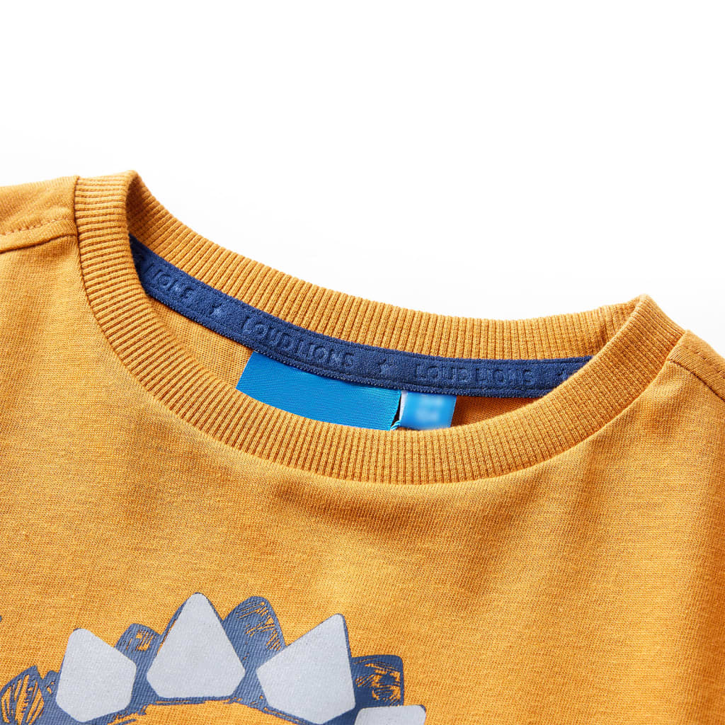 VidaXL Kindershirt met lange mouwen 104 donkerokerkleurig