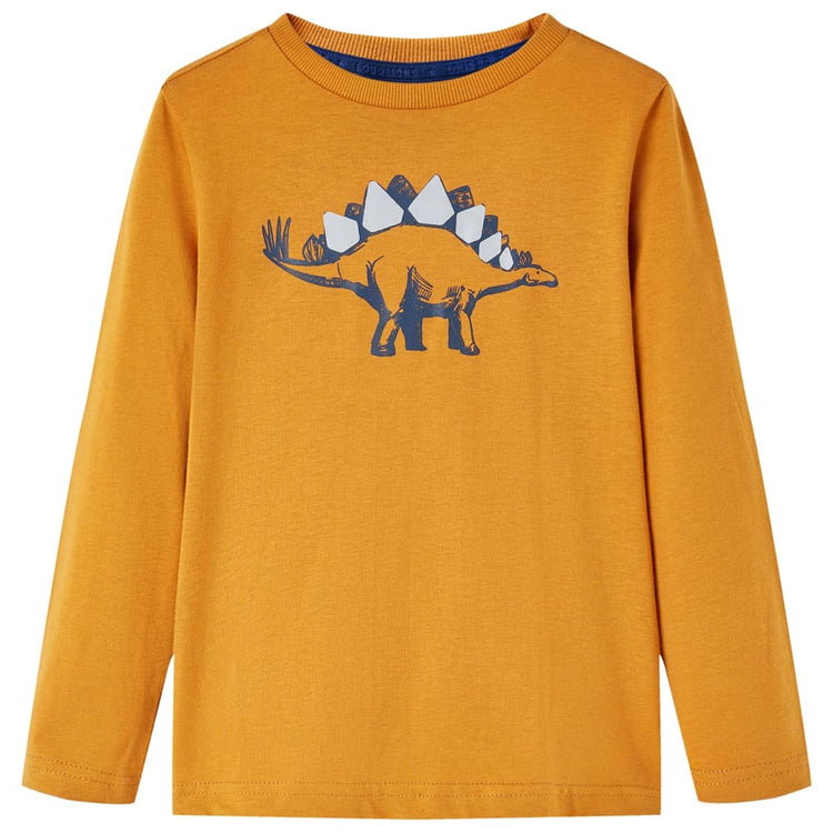 VidaXL Kindershirt met lange mouwen 140 donkerokerkleurig