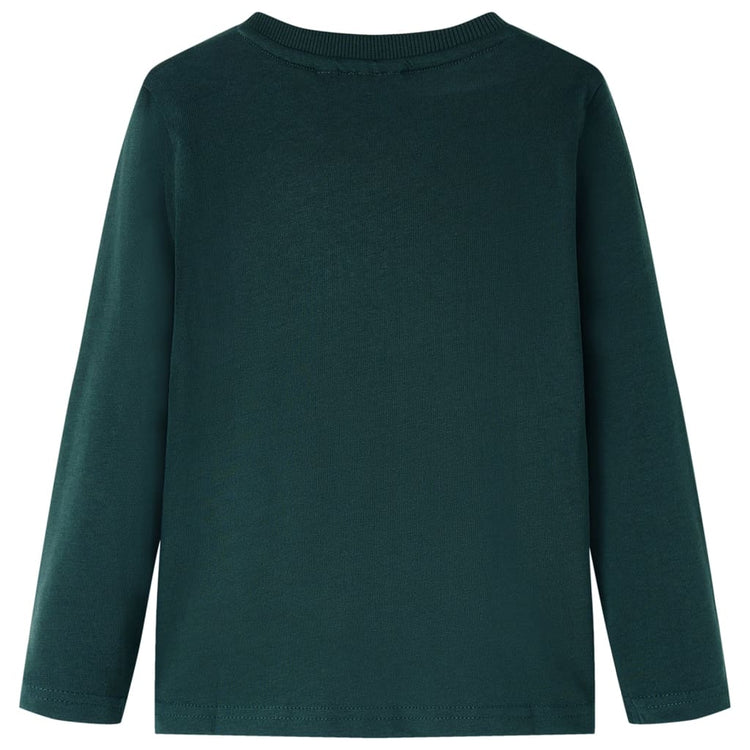 VidaXL Kindershirt met lange mouwen 128 donkergroen