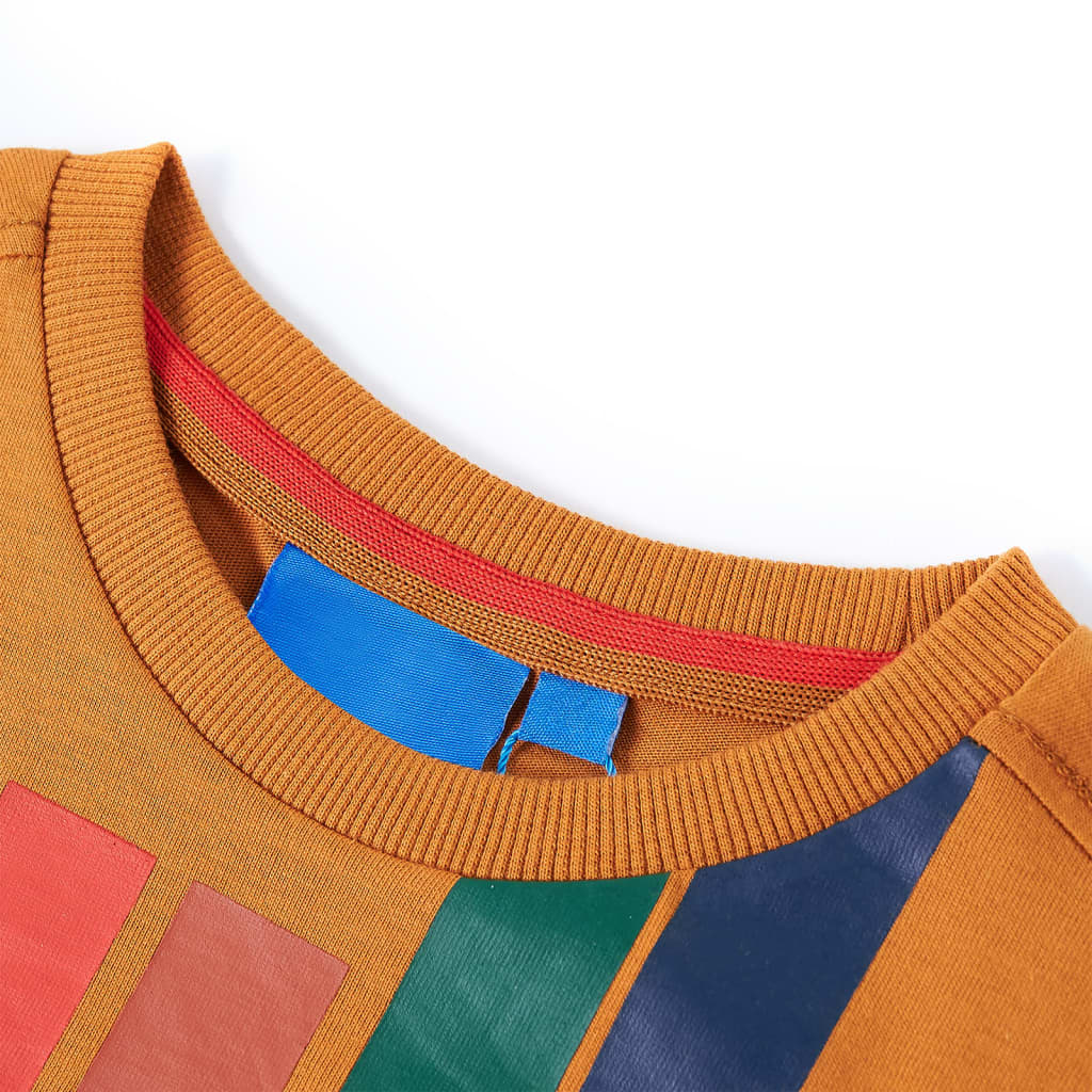 Vidaxl kindershirt met lange mouwen 104 donkerokerkleurig
