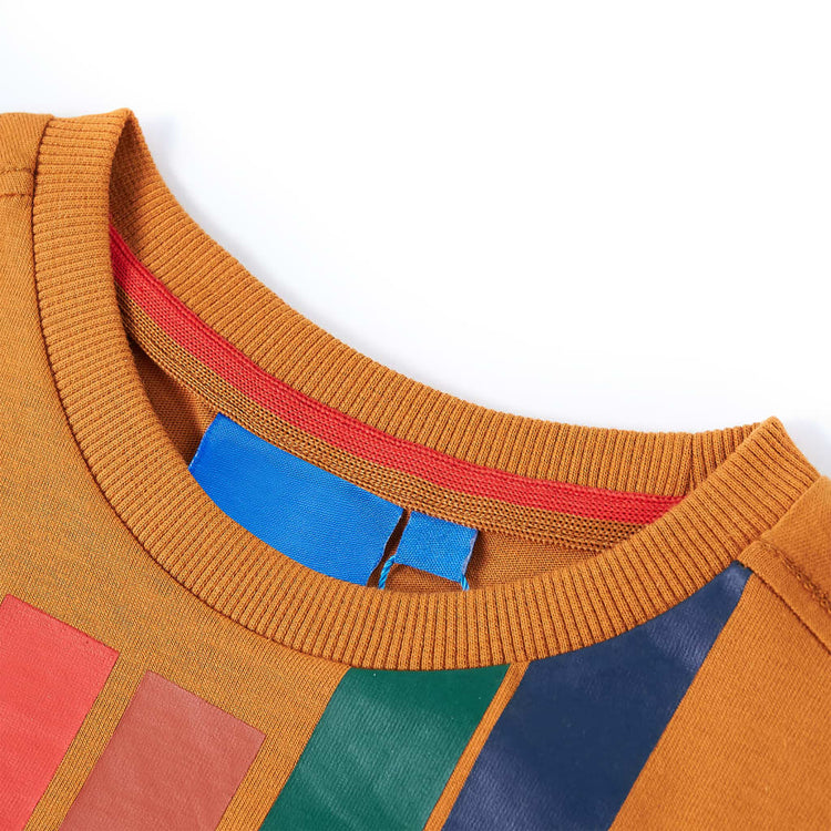 Vidaxl kindershirt met lange mouwen 104 donkerokerkleurig