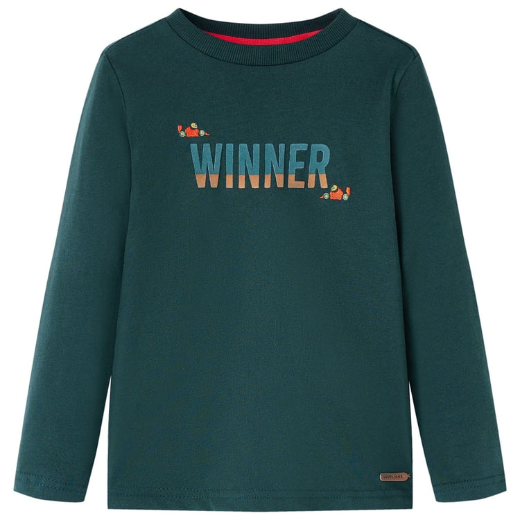 Vidaxl kindershirt met lange mouwen 104 donkergroen