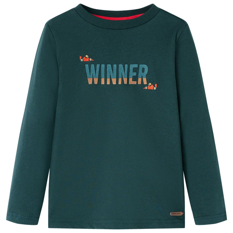 Vidaxl kindershirt met lange mouwen 128 donkergroen