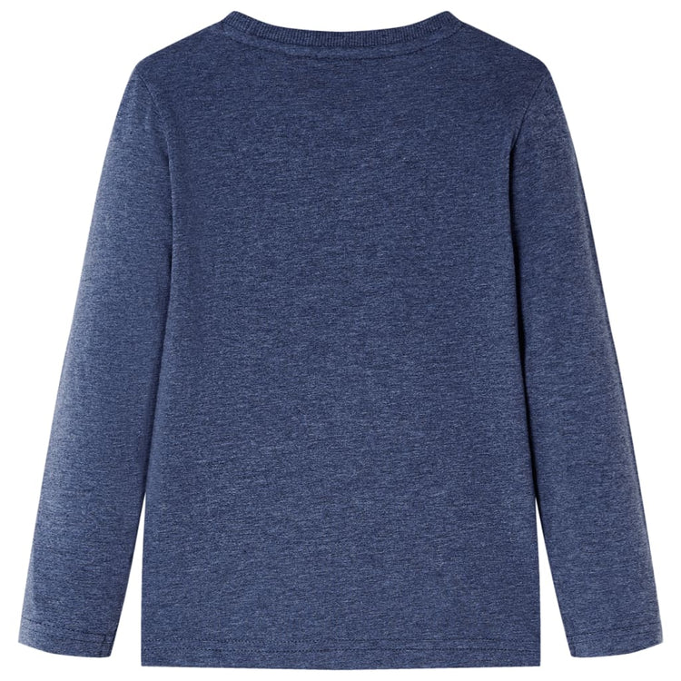VidaXL Kindershirt met lange mouwen 92 gemêleerd donkerblauw