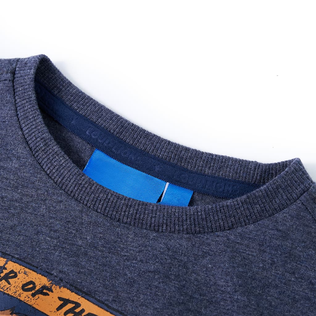 Vidaxl kindershirt met lange mouwen 128 gemêleerd donkerblauw