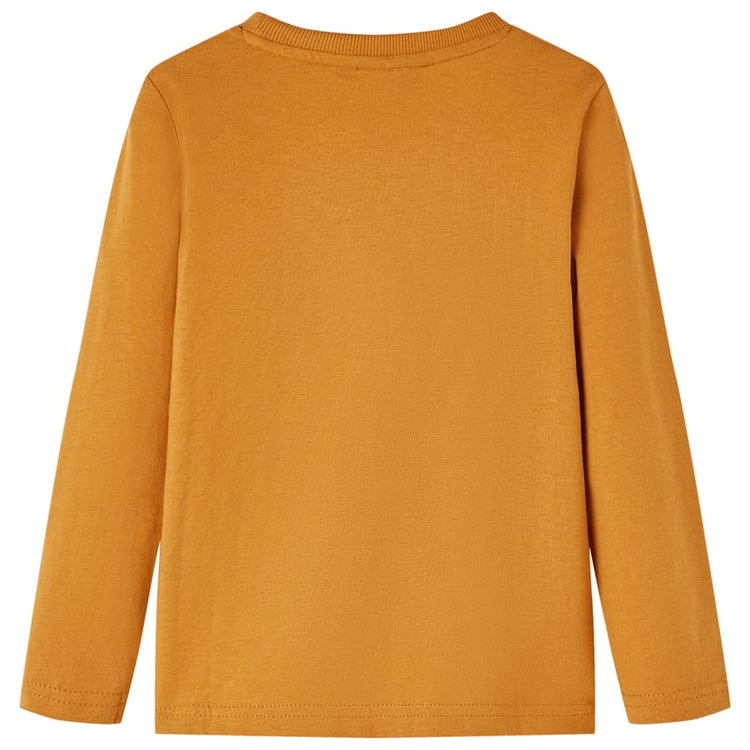 Vidaxl kindershirt met lange mouwen 104 donkerokerkleurig
