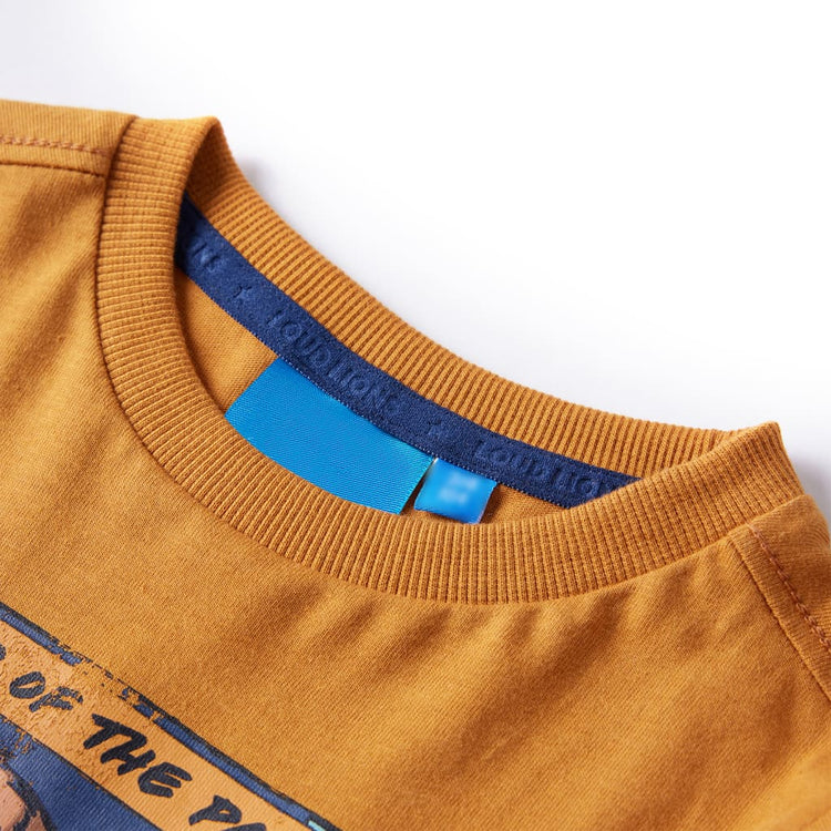 Vidaxl kindershirt met lange mouwen 104 donkerokerkleurig