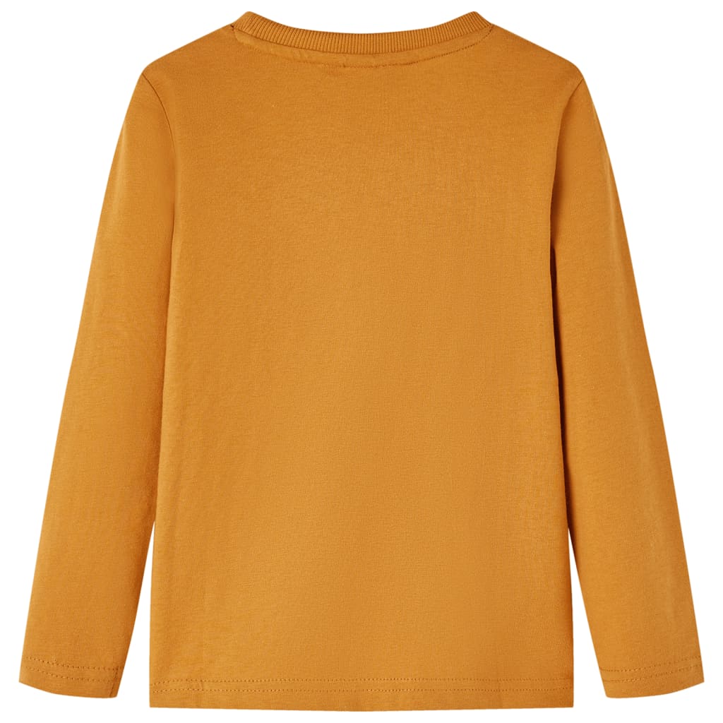 Vidaxl kindershirt met lange mouwen 128 donkerokerkleurig