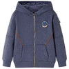 Vidaxl kindervest met capuchon en rits 92 gemêleerd donkerblauw